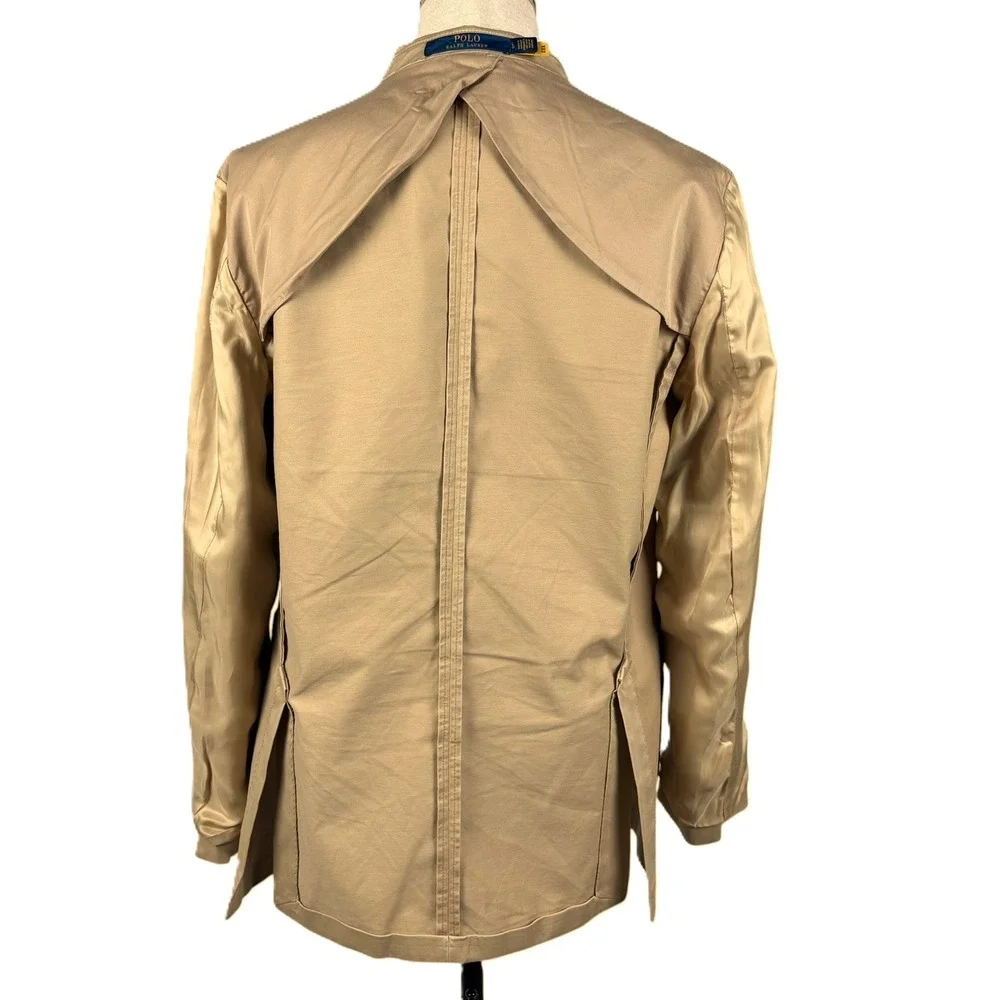 Polo Ralph Lauren Modern Fit Stretch Blazer Mens 44R Tan Beige Cotton Chino NEW